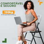 Cadeira Dobrável de Metal com Assento e Encosto de Plástico Reforçado