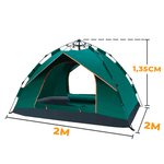 Barraca Camping Automática 2-3 Pessoas Verde Escuro