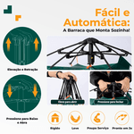 Barraca Camping Automática 2-3 Pessoas Verde Escuro