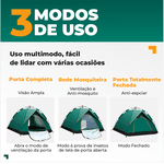 Barraca Camping Automática 2-3 Pessoas Verde Escuro