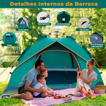 Barraca Camping Automática 2-3 Pessoas Verde Escuro