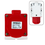 Tomada Sobrepor 3P+T 16A 6H Vermelho OMG-4006