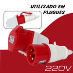 Tomada Sobrepor 3P+T 16A 6H Vermelho OMG-4006