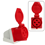 Tomada Sobrepor 3P+T 32A 6H Vermelho OMG-4206