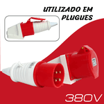Tomada Sobrepor 3P+T 32A 6H Vermelho OMG-4206