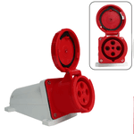 Tomada Sobrepor 3P+T 63A 6H Vermelho OMG-4506
