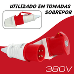 PLUG 3P+T 32A 6H VERMELHO OMG-4276
