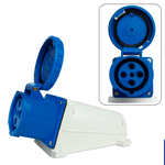 Tomada Sobrepor 3P+T 63A 9H Azul OMG-4509