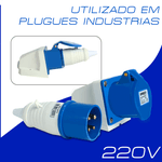 Tomadas Sobrepor 3P+T 16A 9H Azul OMG-4009