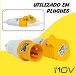 Acoplamento 2P+T 16A 4H Amarelo OMG-3054