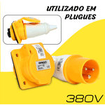Tomada Embutir 2P+T 16A 4H Amarelo OMG-3044