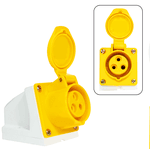 Tomada Sobrepor 2P+T 16A 4H Amarelo OMG-3004