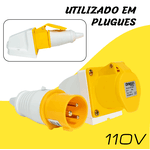Tomada Sobrepor 2P+T 16A 4H Amarelo OMG-3004
