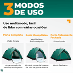 Barraca Camping Automática 3-4 Pessoas Verde