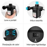 Kit Barraca para 4 pessoas Verde Colchão Inflável Casal Inflador Elétrico