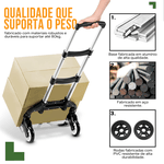 Carrinho de Carga Dobrável com Capacidade de 80kg