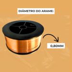1kg Arame Solda Mig ER70S-6 Aço Carbono 0,8mm Revestido Uso Com Gás