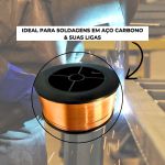 1kg Arame Solda Mig ER70S-6 Aço Carbono 0,8mm Revestido Uso Com Gás