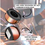 15kg Arame Para Solda Mig ER70S-6 Aço Carbono Uso Com Gás 