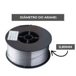1kg Arame Solda MIG 0,8mm Tubular E71t-1 Gs Uso Sem Gás 