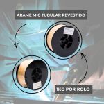 1kg Arame Solda MIG 0,8mm Tubular E71t-1 Gs Uso Sem Gás 