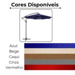 Ombrelone Lateral 3M para Piscina, Jardim e Área Gourmet