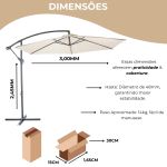 Ombrelone Lateral 3M para Piscina, Jardim e Área Gourmet