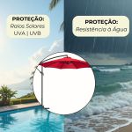 Ombrelone Lateral 3M para Piscina, Jardim e Área Gourmet
