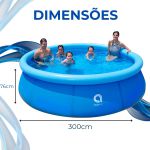 Piscina Inflável Redonda 300 x 76cm 4600L Avenil