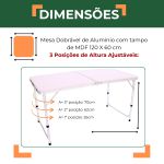 Mesa Dobrável Portátil - 120x60cm