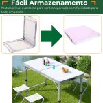 Mesa Dobrável Portátil - 120x60cm