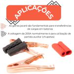 GARRA JACARE 200A PRETA/VERMELHA ÔMEGA