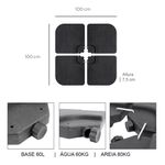 Contra peso Base ombrelone Lateral 4 Peças 60L