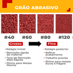 Disco Flap Curvo Vermelho 7" X 7/8" - Costado Fibra - Lixa Oxido Alumínio Ômega
