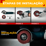 Disco Flap Curvo Vermelho 7" X 7/8" - Costado Fibra - Lixa Oxido Alumínio Ômega