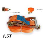 Kit Catraca + Cinta Amarração Carga 1,5T x 9 Metros x 50mm Rabicho J