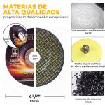 Kit com 10 Discos Desbaste 7" x 1/4 x 7/8" Ômega 
