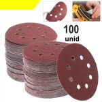 Kit 100 Disco de Lixa Pluma 125mm 8 Furos Ômega
