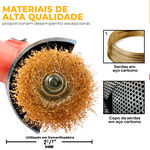Escova Copo Ondulada Aço Carbono Latonado M14 Ômega