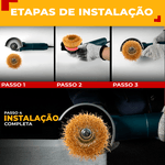 Escova Copo Ondulada Aço Carbono Latonado M14 Ômega