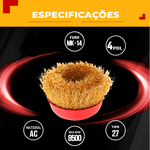Escova Copo Ondulada Aço Carbono Latonado M14 Ômega