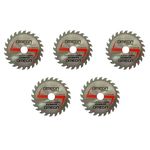 Kit 5 Discos Serra Circular Widea 4.3/8 Pol 110mm 24 Dentes para Madeira |Ômega