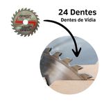 Kit 5 Discos Serra Circular Widea 4.3/8 Pol 110mm 24 Dentes para Madeira |Ômega
