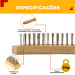 Kit 5 peças Escova Manual 3 Fileiras com Cerdas De Aço | Ômega Mix