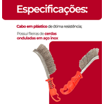 Kit 5 peças Escova Manual Cerdas Ondulada Cabo Plástico| Ômega Mix