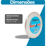 Kit 5 Disco Diamantado Contínuo 180x22,23mm | Ômega