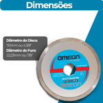 Disco Diamantado Contínuo 110x22,23mm Ômega