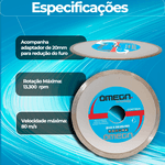 Disco Diamantado Contínuo 110x22,23mm Ômega