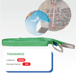 Cinta Elevação de Cargas Sling 2T X 60mm Verde (Fator7:1) Ômega