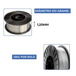  Arame Tubular Inox E308L T1-1/4 1,2mm rolo com 15kg Ômega